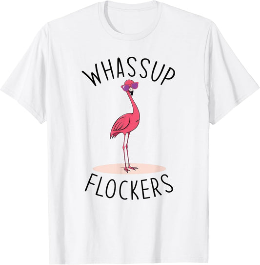 Whassup Flockers? Funny Vintage Pink Flamingo Sunglasses