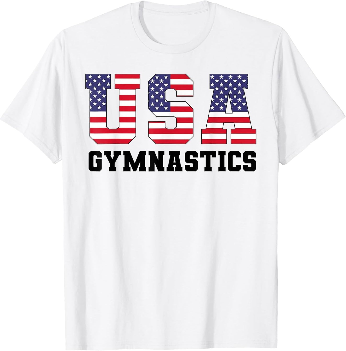 Gymnast Gymnastics USA American Flag 4th of July Girls Boys