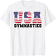 Gymnast Gymnastics USA American Flag 4th of July Girls Boys