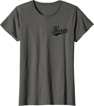 Nurse RN Varsity Script Classic Sports Jersey Style , Women, Asphalt Grey, X-Small