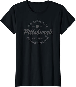 Vintage Pittsburgh Circle Logo Men Retro Throwback Souvenir