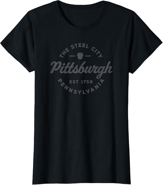 Vintage Pittsburgh Circle Logo Men Retro Throwback Souvenir