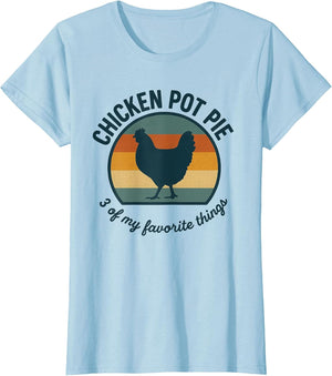 Chicken Pot Pie Retro Sunset Funny Farm Humor