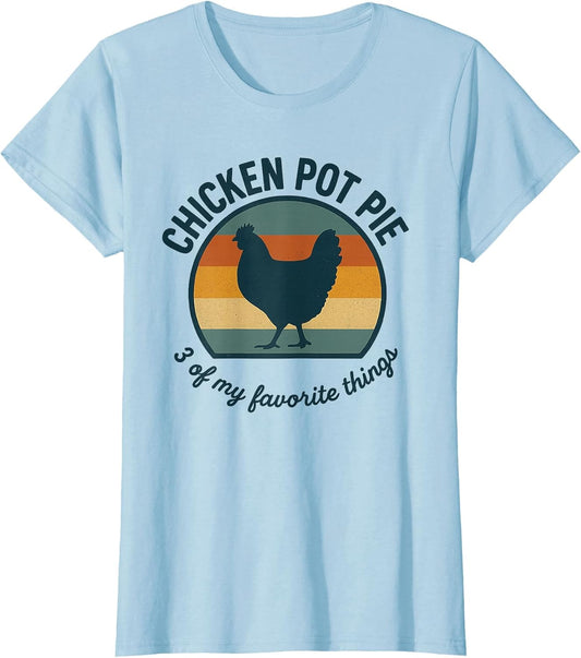 Chicken Pot Pie Retro Sunset Funny Farm Humor