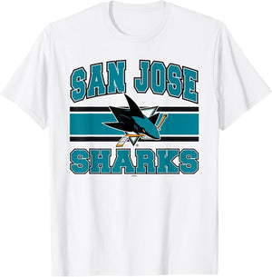 San Jose Sharks Stripe White Officially Licensed
