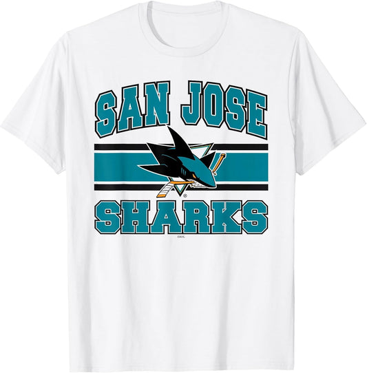 San Jose Sharks Stripe White Officially Licensed