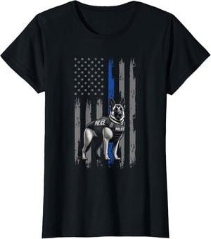 Police Flag with a Police Dog K9