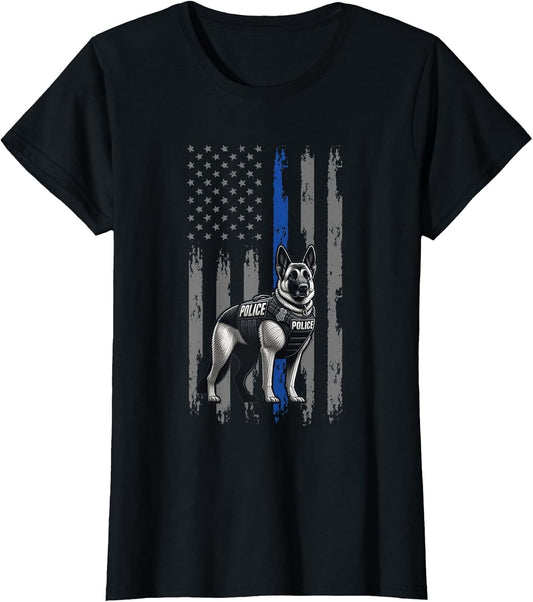Police Flag with a Police Dog K9