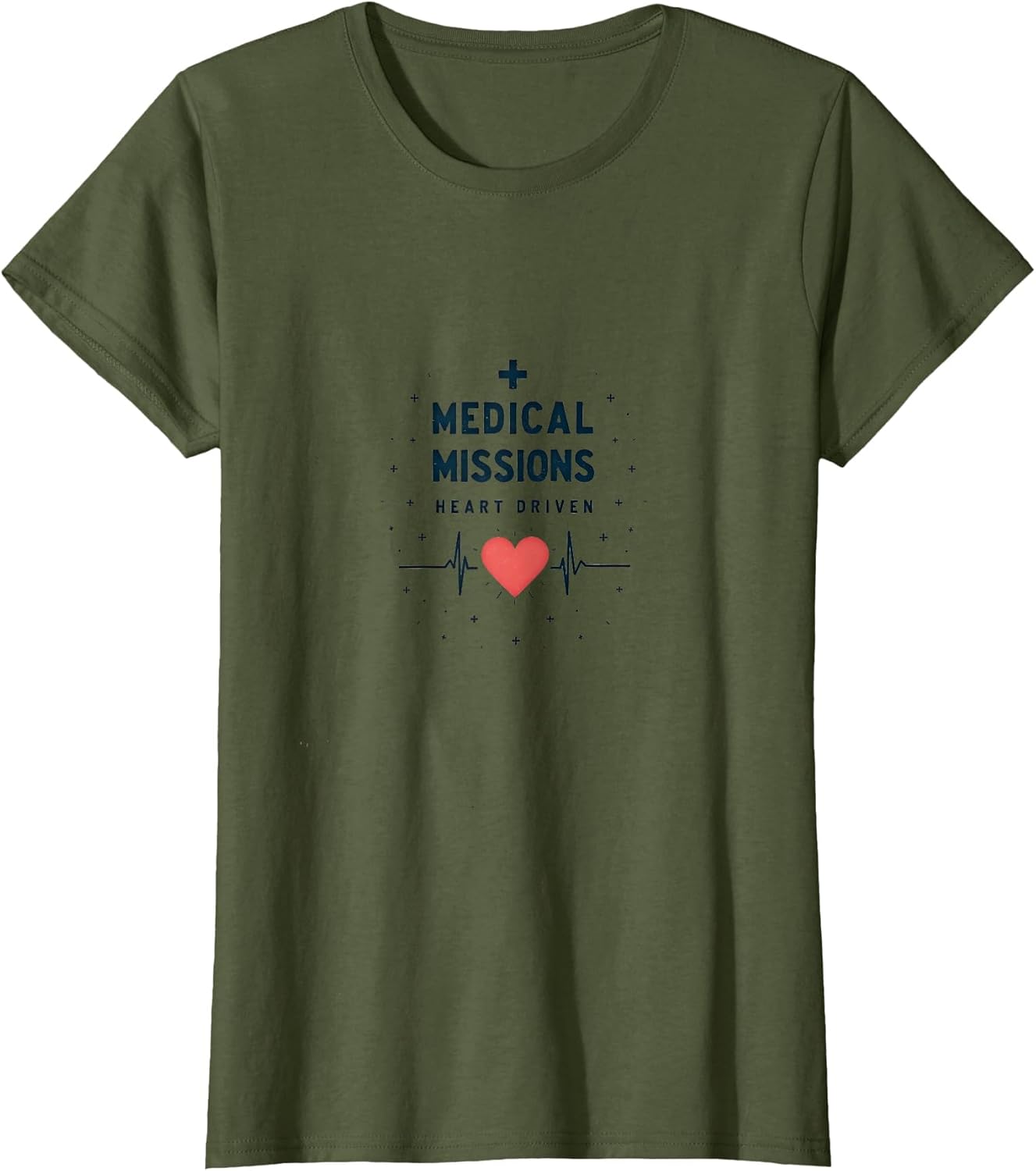 Medical Missions Heart Driven Nurse Design , Women, Olive Green, Small