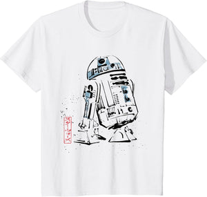 Kids Star Wars R2-D2 Japan Sumi-e Ink Wash Painting Style
