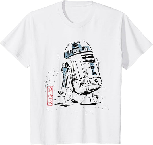 Kids Star Wars R2-D2 Japan Sumi-e Ink Wash Painting Style