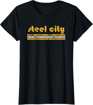 Pittsburgh Retro Three Stripe Weathered Steel City