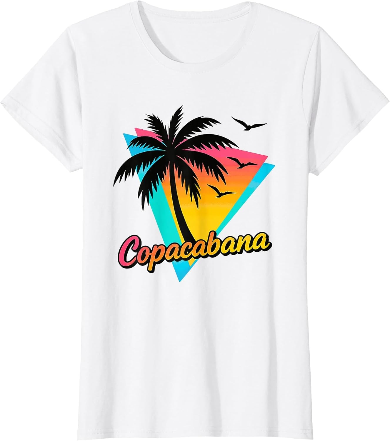 Copacabana Tropical Summer Retro Beach Palm Tree Sunset