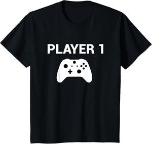 Player 1 Shirt Video Game Costume Gamer Men Women Kids
