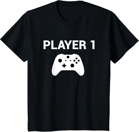 Player 1 Shirt Video Game Costume Gamer Men Women Kids