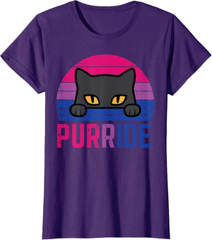 Bisexual Cat Purride Retro Bi Pride Flag LGBTQ Women Girls