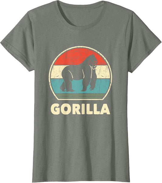Vintage Gorilla Women Kids Gorillas Lovers Retro