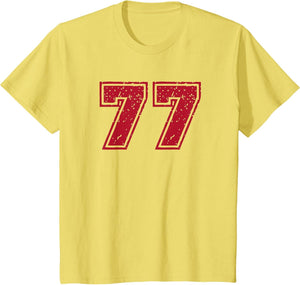 Number 77 Sports Uniform Number Player Red