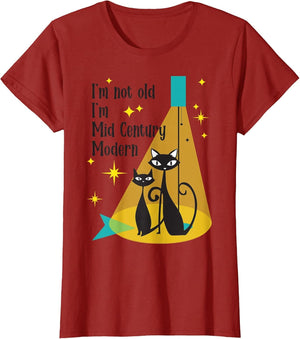 Funny I'm Not Old I'm Mid Century Modern Retro Cat 50s-70s