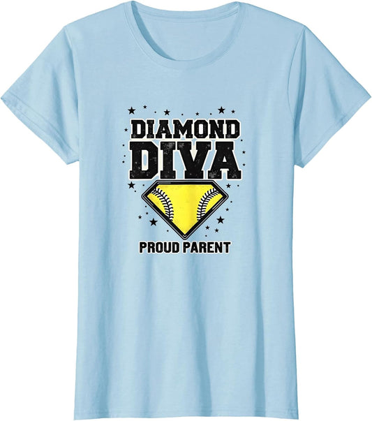 Diamond Diva Proud Parent Softball Mom Design