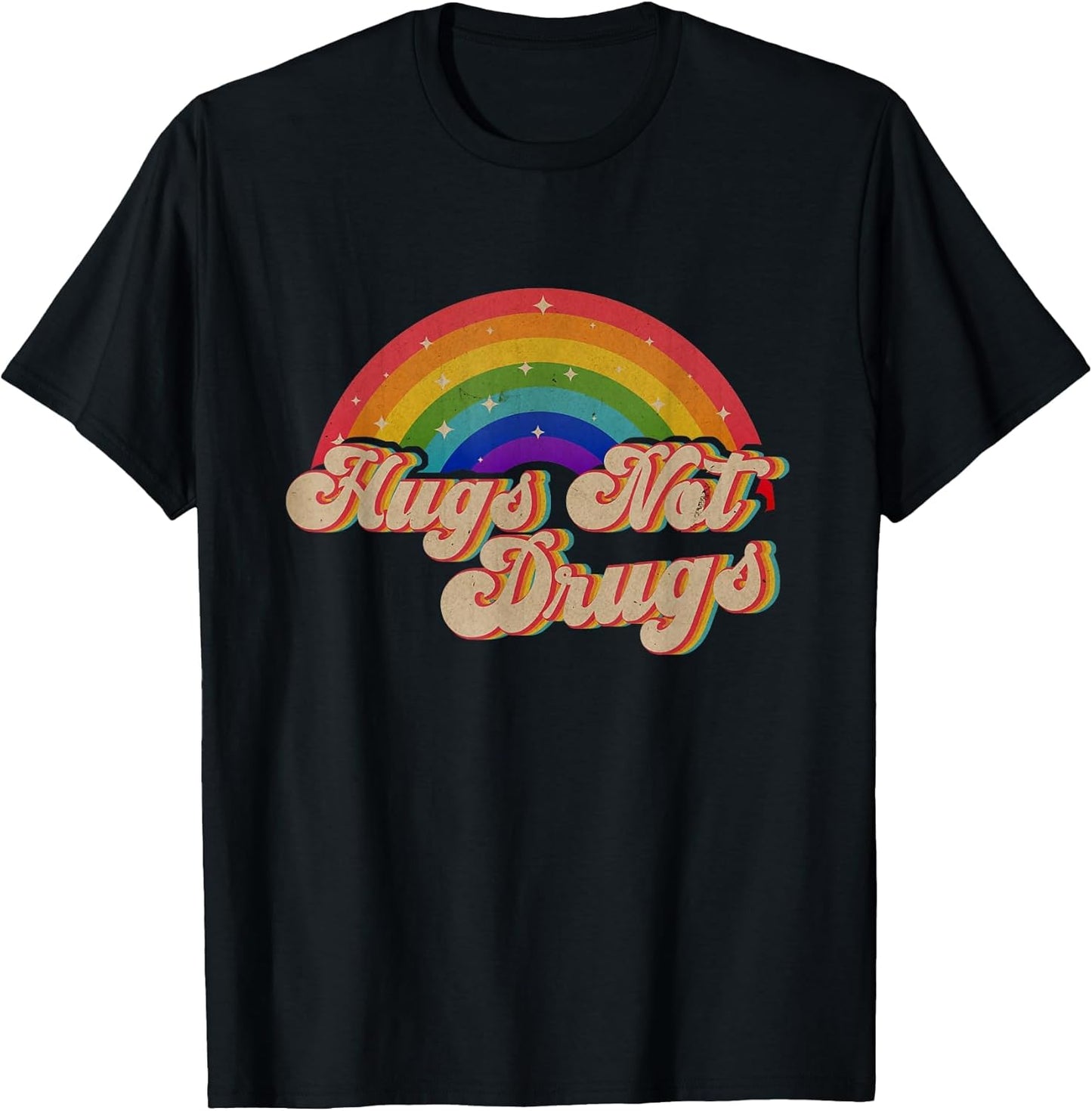 Narcotics Anonymous Hugs Not Drugs AA NA Sobriety Rainbow