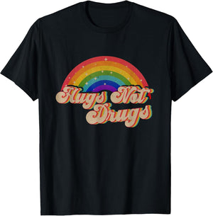 Narcotics Anonymous Hugs Not Drugs AA NA Sobriety Rainbow
