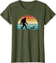 Funny Bigfoot Walking Chiweenie Retro Sunset Dog
