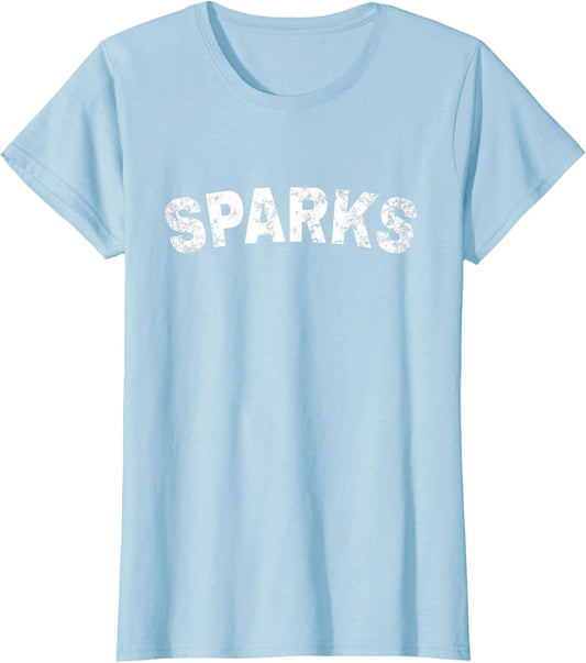 Vintage Sparks White Text Apparel