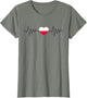 Poland Polska Polish Heartbeat Flag Heart Pride White Red
