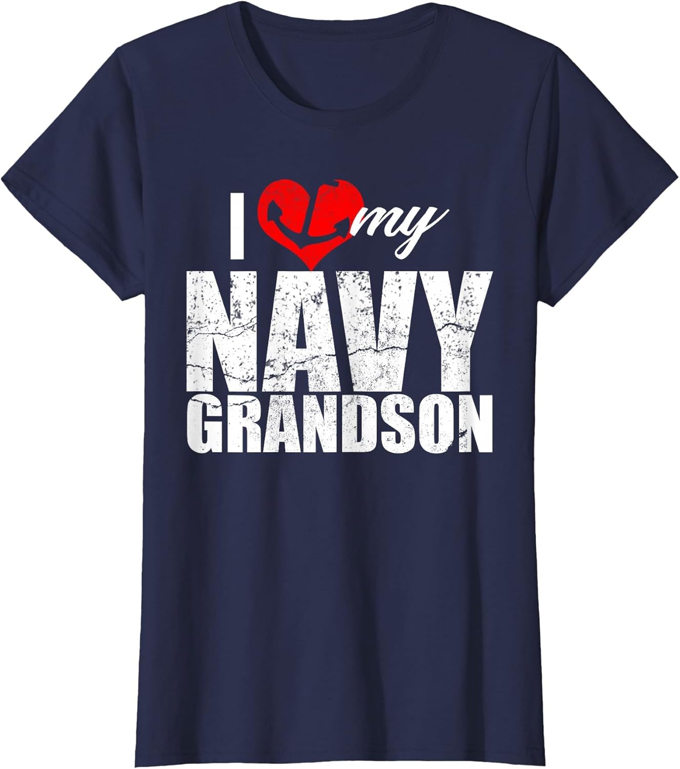 I Love My Navy Grandson Distressed Vintage Shirt