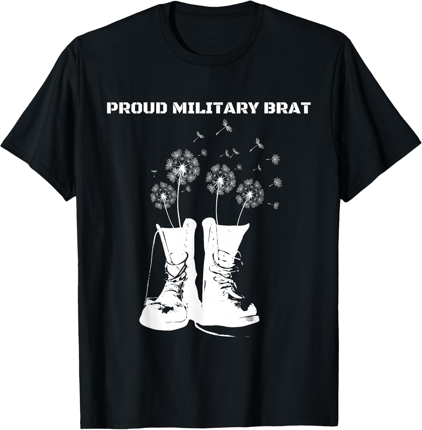 Proud Military Brat Dandelion Combat Boots