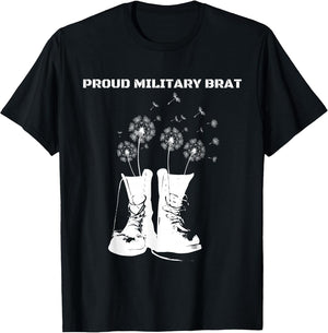 Proud Military Brat Dandelion Combat Boots