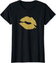 Hot Gold Lips Lipstick Kiss 80's Costume Retro Party T Shirt