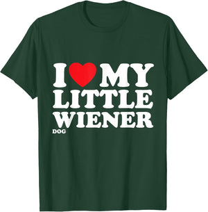 I Love Heart My Little Wiener Funny Dachshund Dog Joke