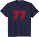 Number 77 Sports Uniform Number Player Red