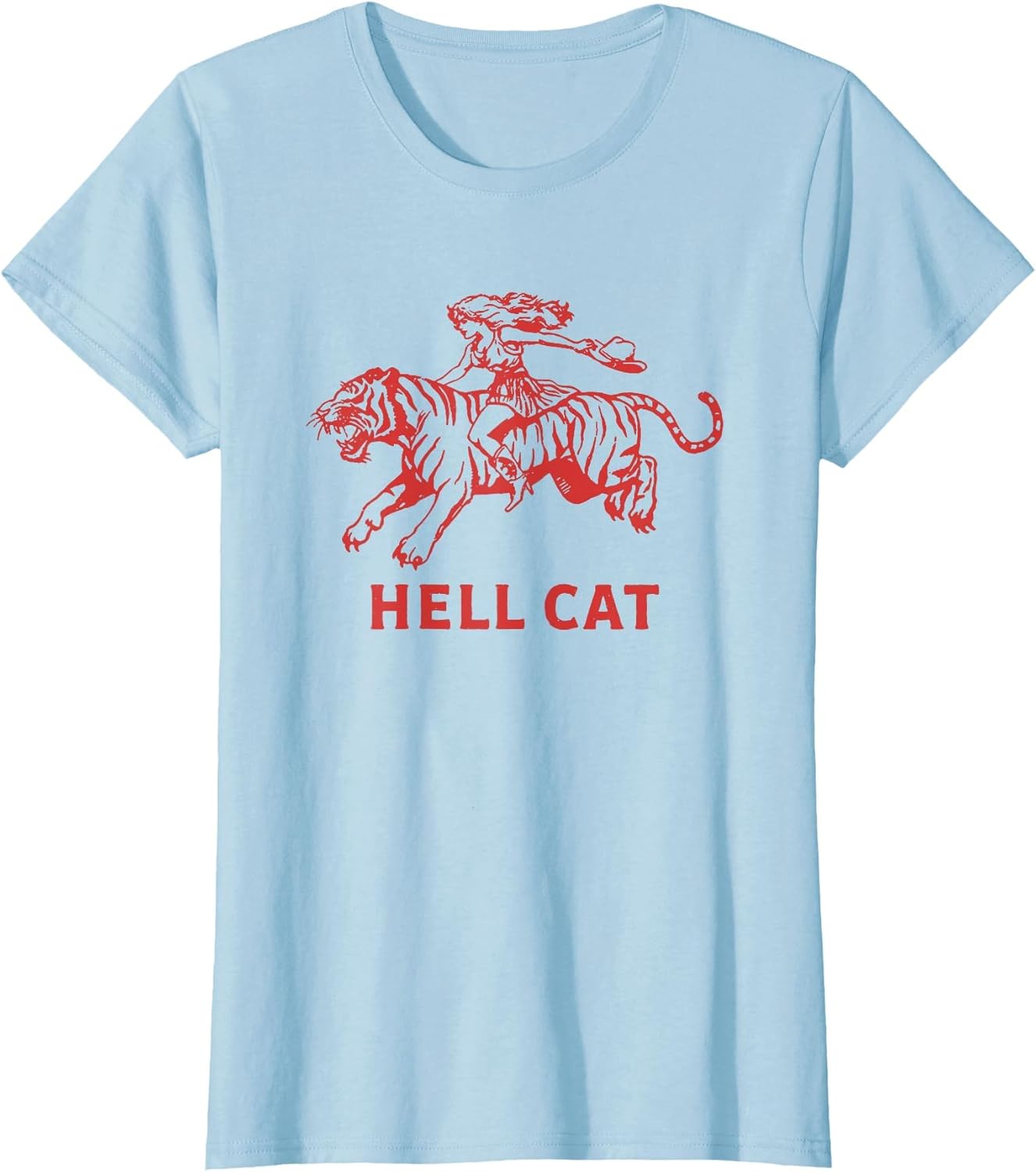 Cowgirl Riding Tiger Hell cat Vintage