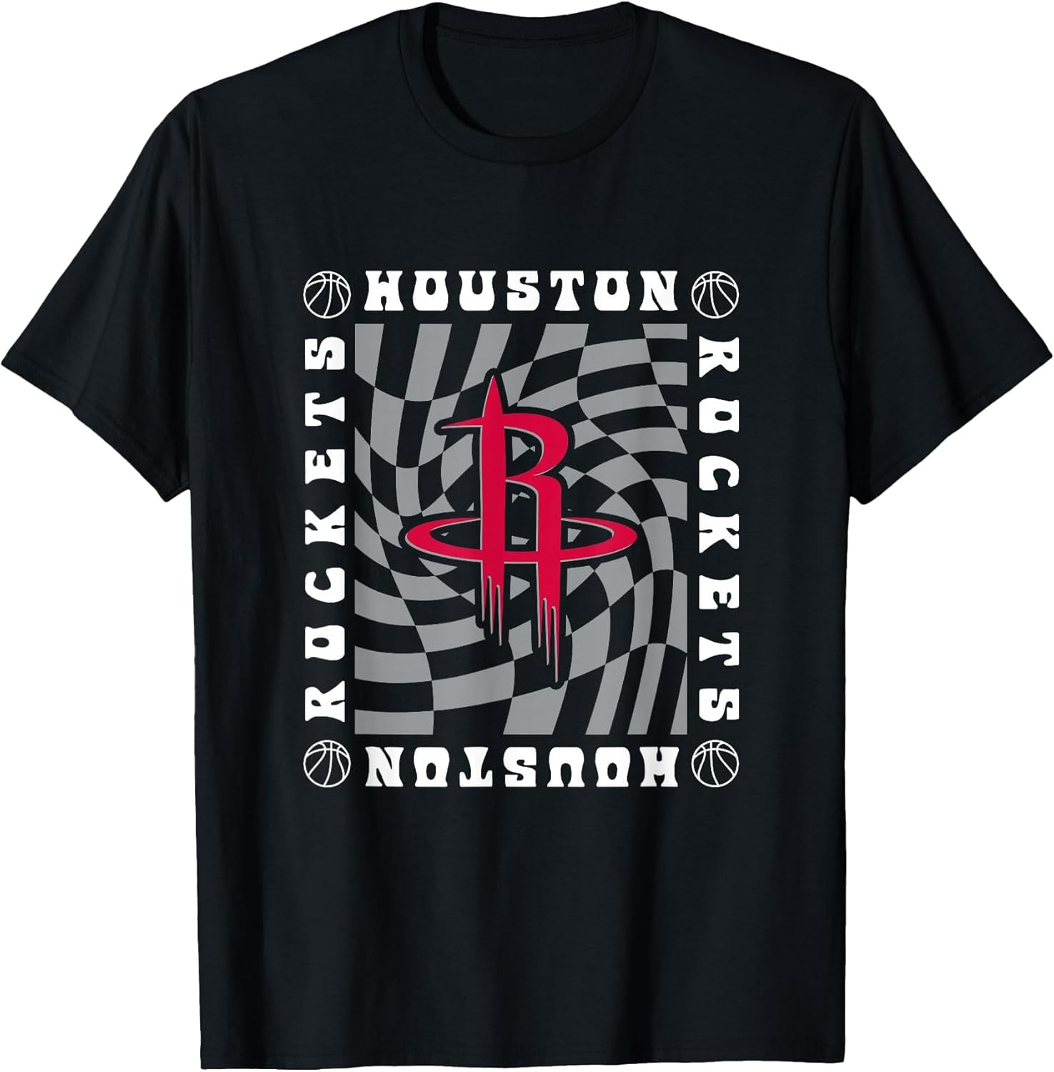 NBA Houston Rockets Retro Checkerboard Wave