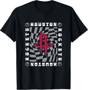 NBA Houston Rockets Retro Checkerboard Wave