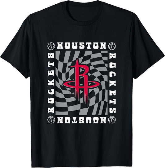 NBA Houston Rockets Retro Checkerboard Wave