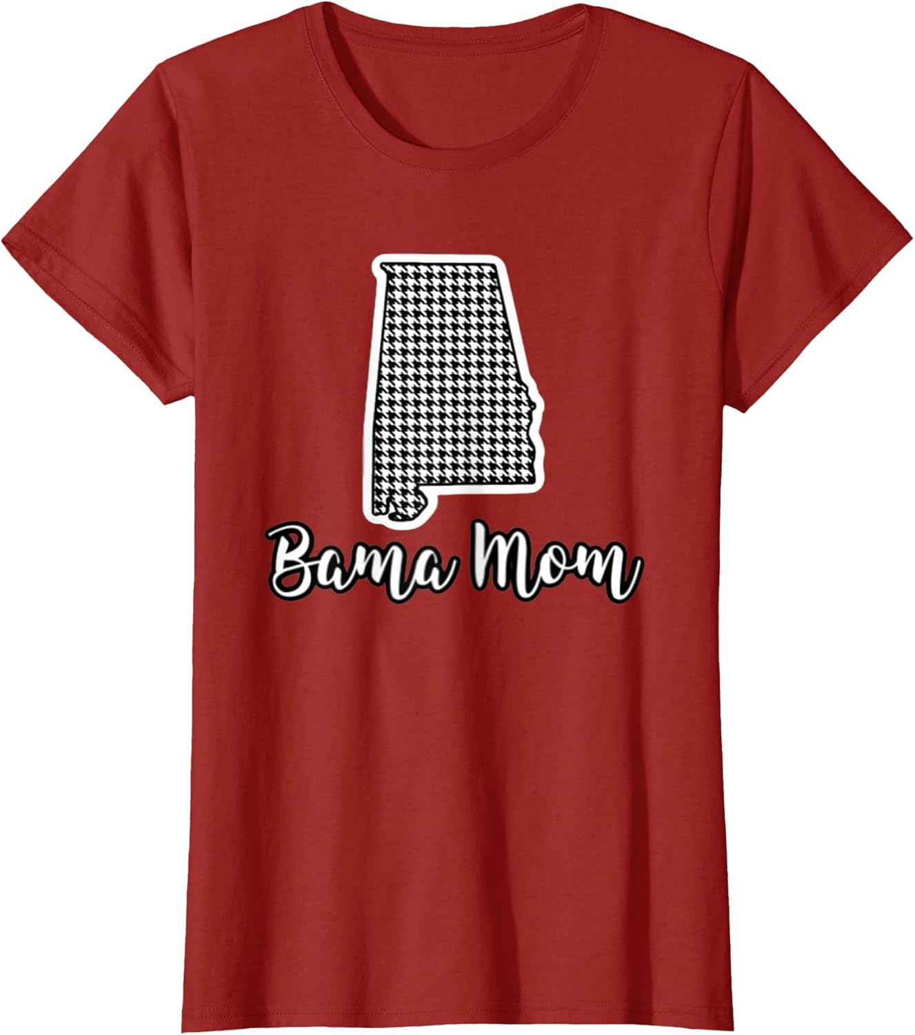Bama Mom Alabama Houndstooth State Outline Gift Alumni