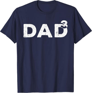 Dad Cubed Shirt Men Dad of Three Fathers Day