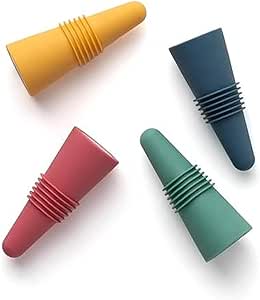 Rabbit Wine Stoppers and Beverage Bottle Stoppers, Silicone Set of 4