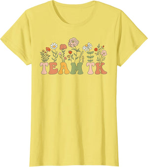 Team TK Wildflower Retro Teacher Daisy Colorful Back School