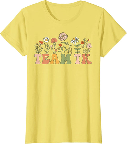 Team TK Wildflower Retro Teacher Daisy Colorful Back School
