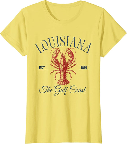 Louisiana EST 1812 Crawfish Retro Trendy Fisherman Aesthetic