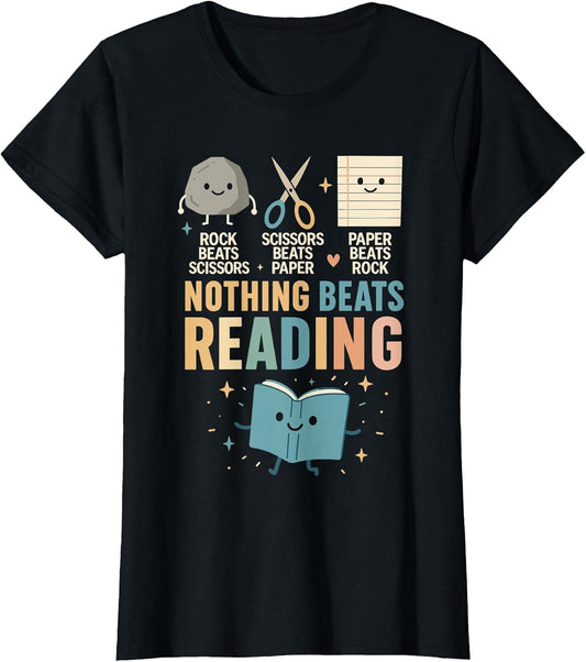 Booktrovert Shirt, Nothing Beat Reading Rock Paper Scissors