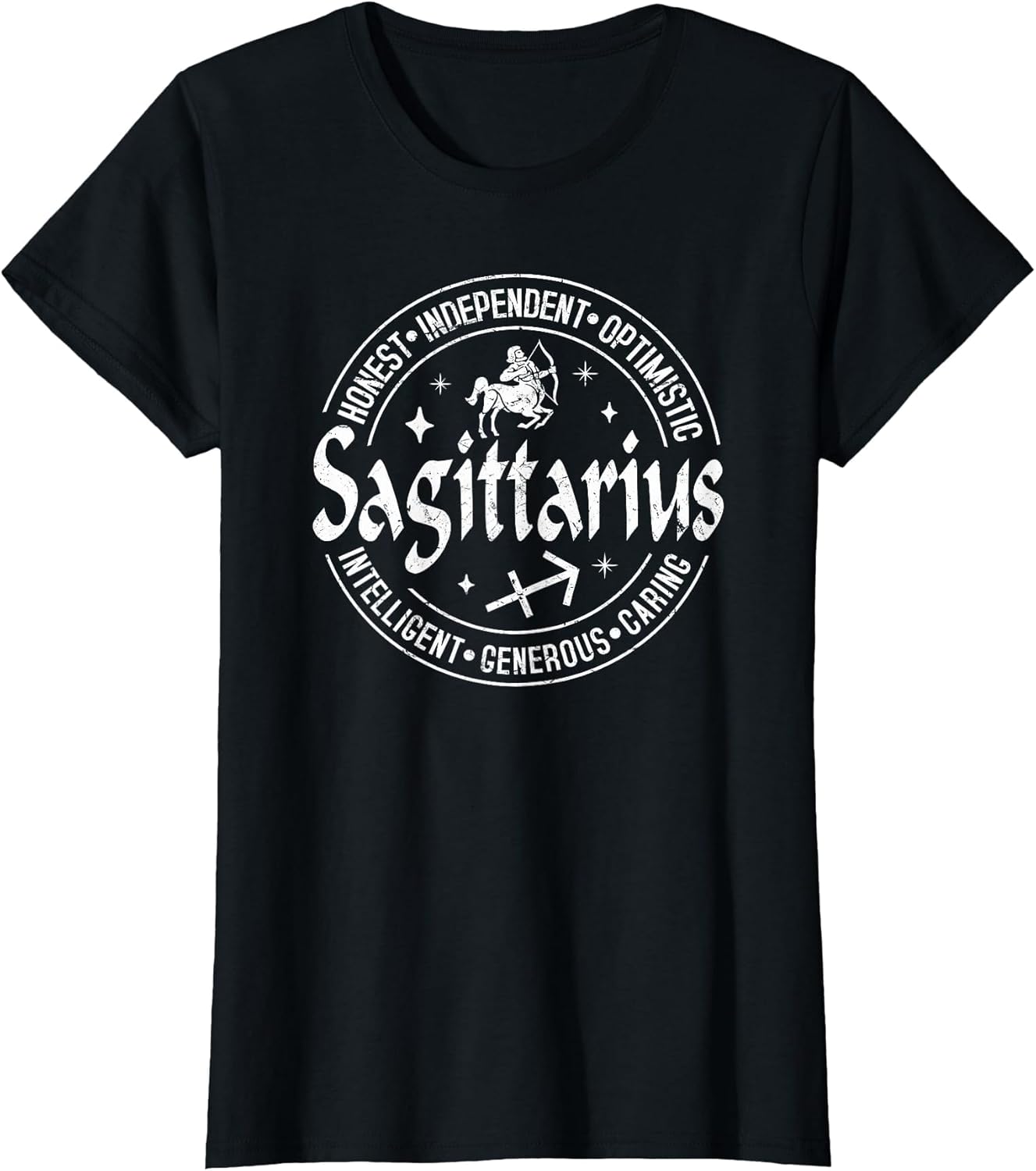 Sagittarius Virtues Vintage Style Zodiac Design, Sagittarius