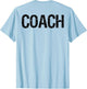 Coach on Back for Coaches Soccer Baseball Football