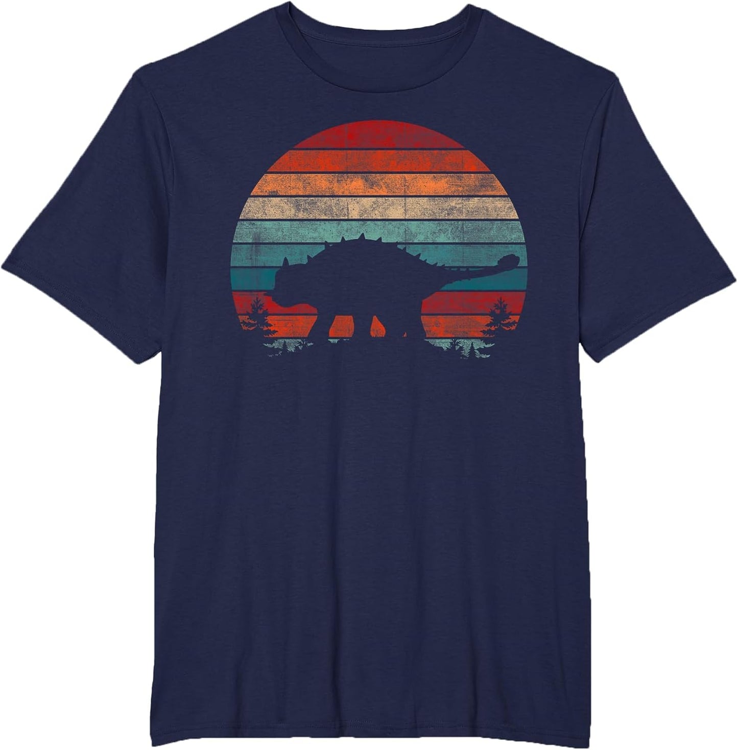 Retro Sunset Jurassic Ankylosaurus Dinosaur