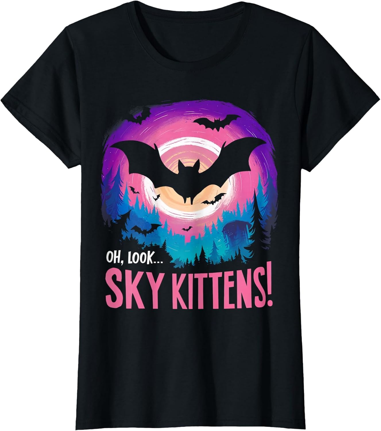 Oh Look Sky Kittens Funny Halloween Bat Lovers